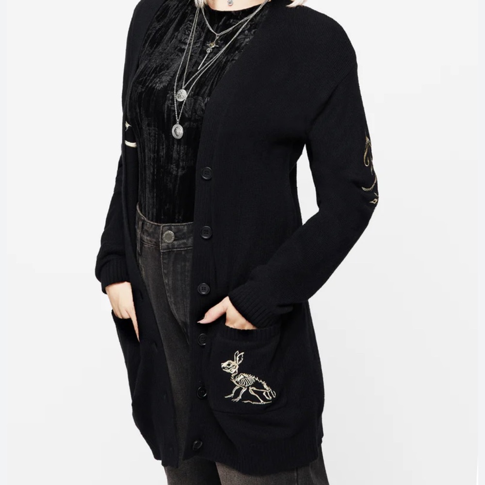Hester Embroidered Knit Longline Cardigan